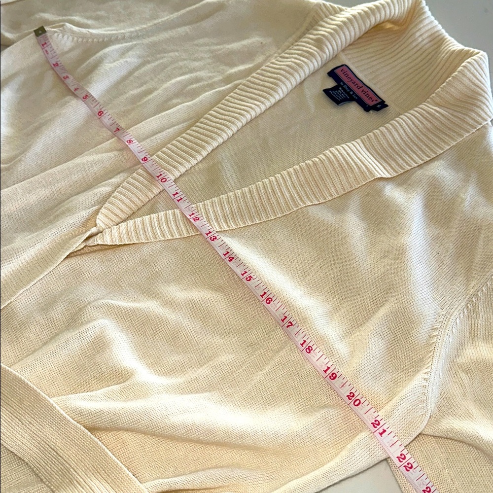 VINEYARD VINES~SIZE XL~SHAWL COLLARED LONG SWEATER WITH BELT~IVORY CHILLY DAY~ - Picture 12 of 16